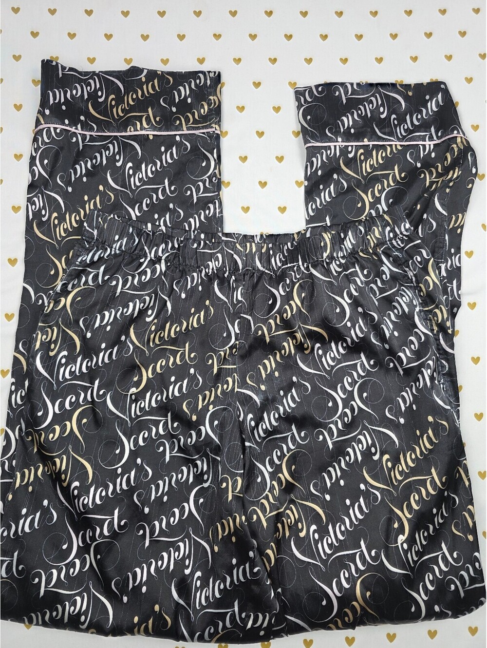 Victorias Secret Satin Logo Small Sleep Pants Pajama PJ Bottoms